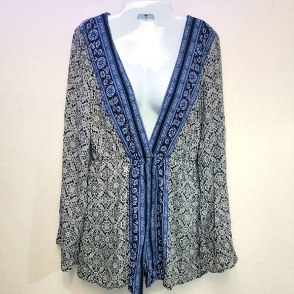 One The Land Pants - ONE THE LAND Hold Your Breathe Romper Women's Size Medium Floral Long Sleeve